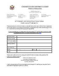 &quot;Attorney Re-registration Form for H-M Attorneys&quot; - Minnesota