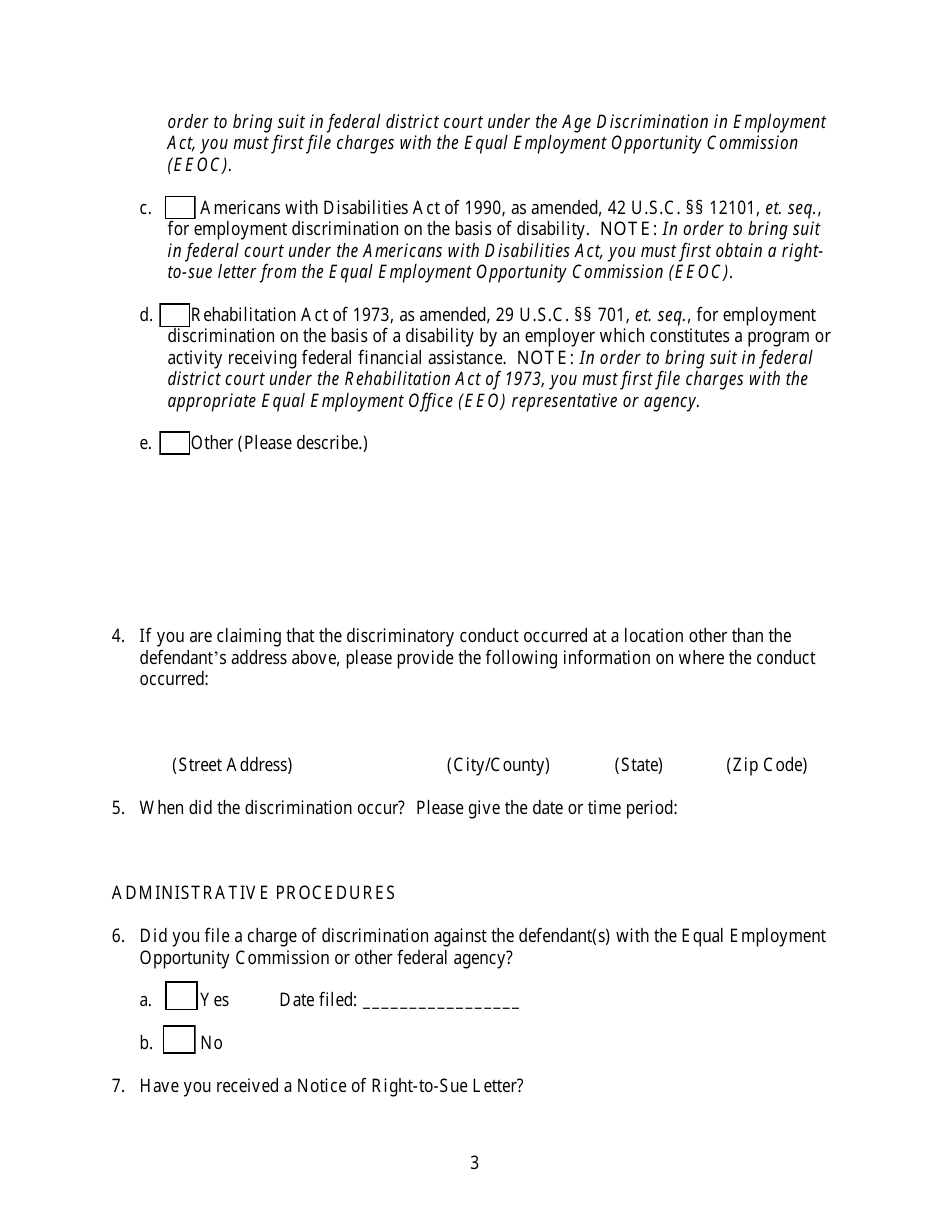 Employment Discrimination Complaint - Minnesota, Page 3