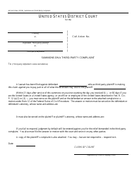 Document preview: Form AO441 Summons on a Third-Party Complaint