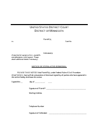 Notice of Stipulated Dismissal - Minnesota