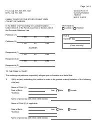 General Form 17 Petition for Custody/Visitation - Nassau County, New York