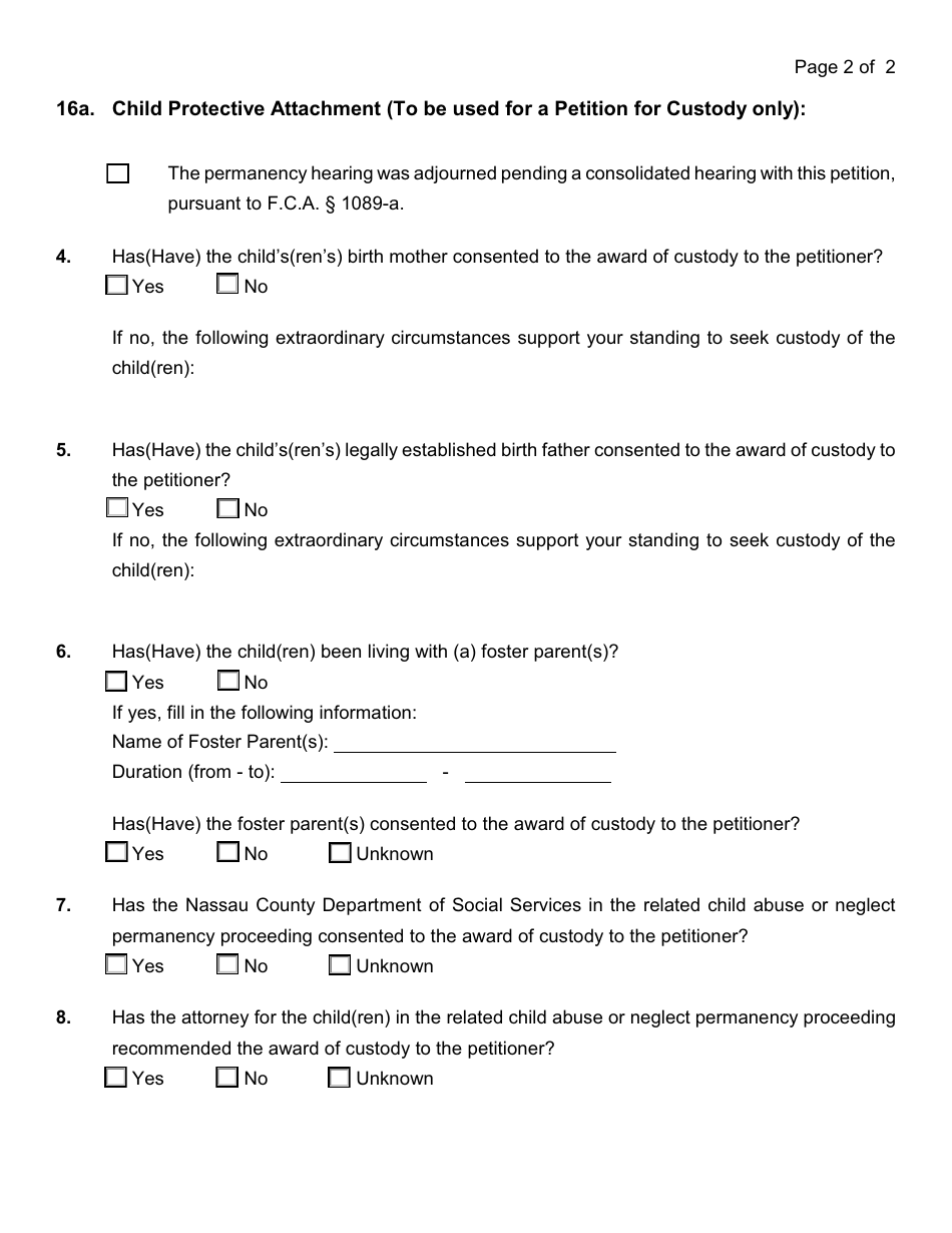 General Form 17 Petition for Custody / Visitation - Nassau County, New York, Page 11