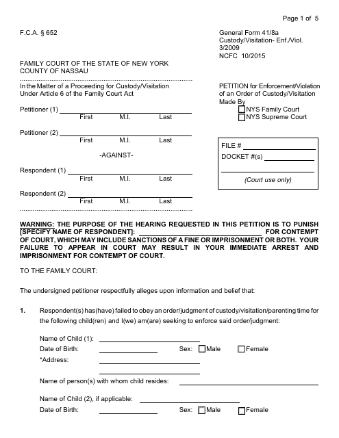 General Form 41/8A  Printable Pdf