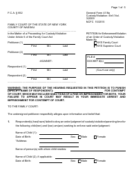 General Form 41/8A Petition for Enforcement/Violation of an Order of Custody/Visitation - Nassau County, New York