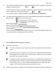 General Form 41/8A Petition for Enforcement/Violation of an Order of Custody/Visitation - Nassau County, New York, Page 3