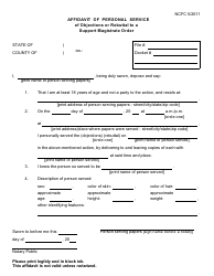Document preview: Affidavit of Personal Service of Objections or Rebuttal to a Support Magistrate Order - New York