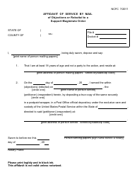 Document preview: Affidavit of Service by Mail of Objections or Rebuttal to a Support Magistrate Order - New York