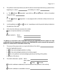 Form 5-1 Petition for Paternity (Individual) - Nassau County, New York, Page 2