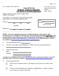 Document preview: Form 4-24/5-16 Support/Paternity Electronic Testimony Application and Waiver of Personal Appearance - New York