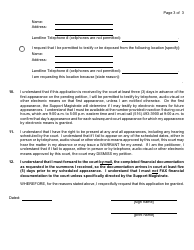 Form 4-24/5-16 Support/Paternity Electronic Testimony Application and Waiver of Personal Appearance - New York, Page 3