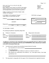 Form 4-3 Petition for Support - Nassau County, New York, Page 4