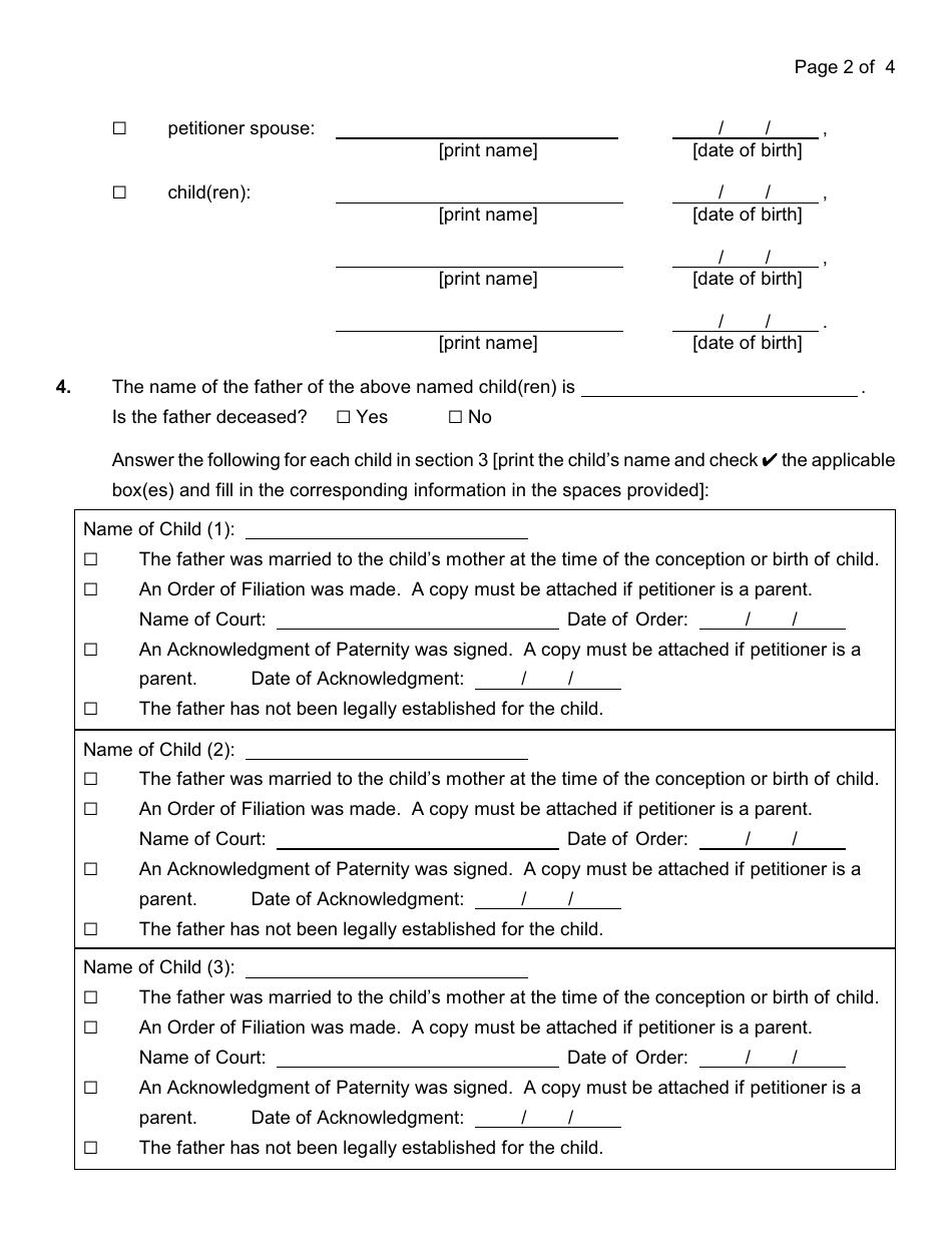 Form 4-3 Petition for Support - Nassau County, New York, Page 5