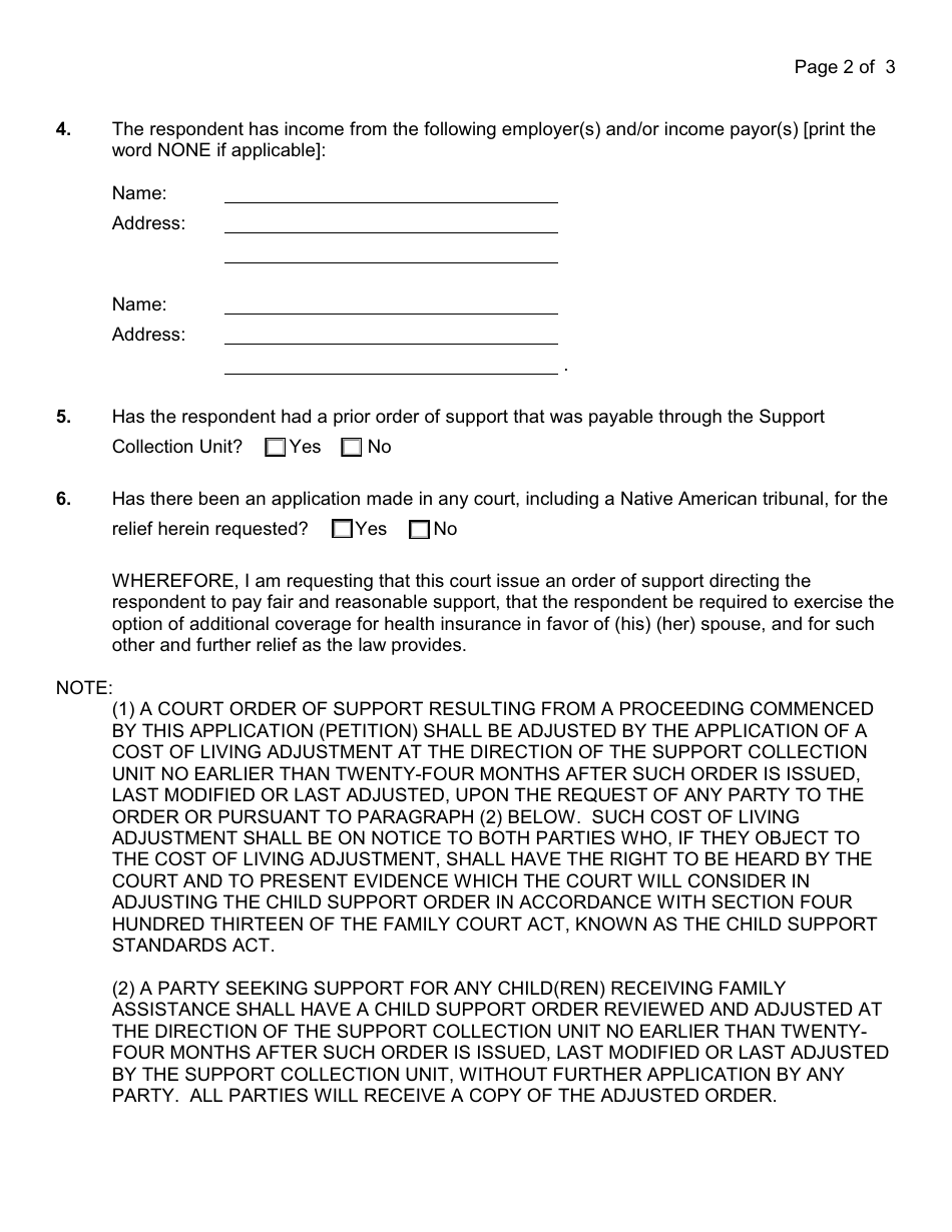 Form 4-3 Download Fillable PDF or Fill Online Petition for Spousal ...