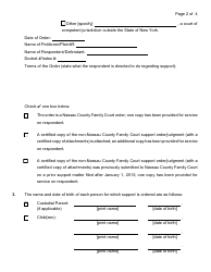 Form 4-12/13 Petition for Enforcement/Violation of an Order of Support - Nassau county, New York, Page 2