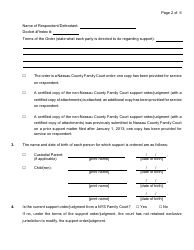 Form 4-11 Petition for Modification of an Order of Support - Nassau County, New York, Page 2