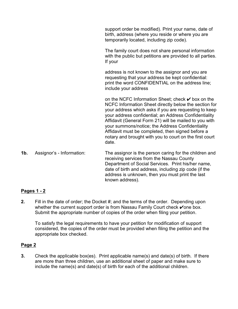 Form 4-11 Support Modification Against Dss Only Packet Forms and Instructions - Nassau County, New York, Page 3