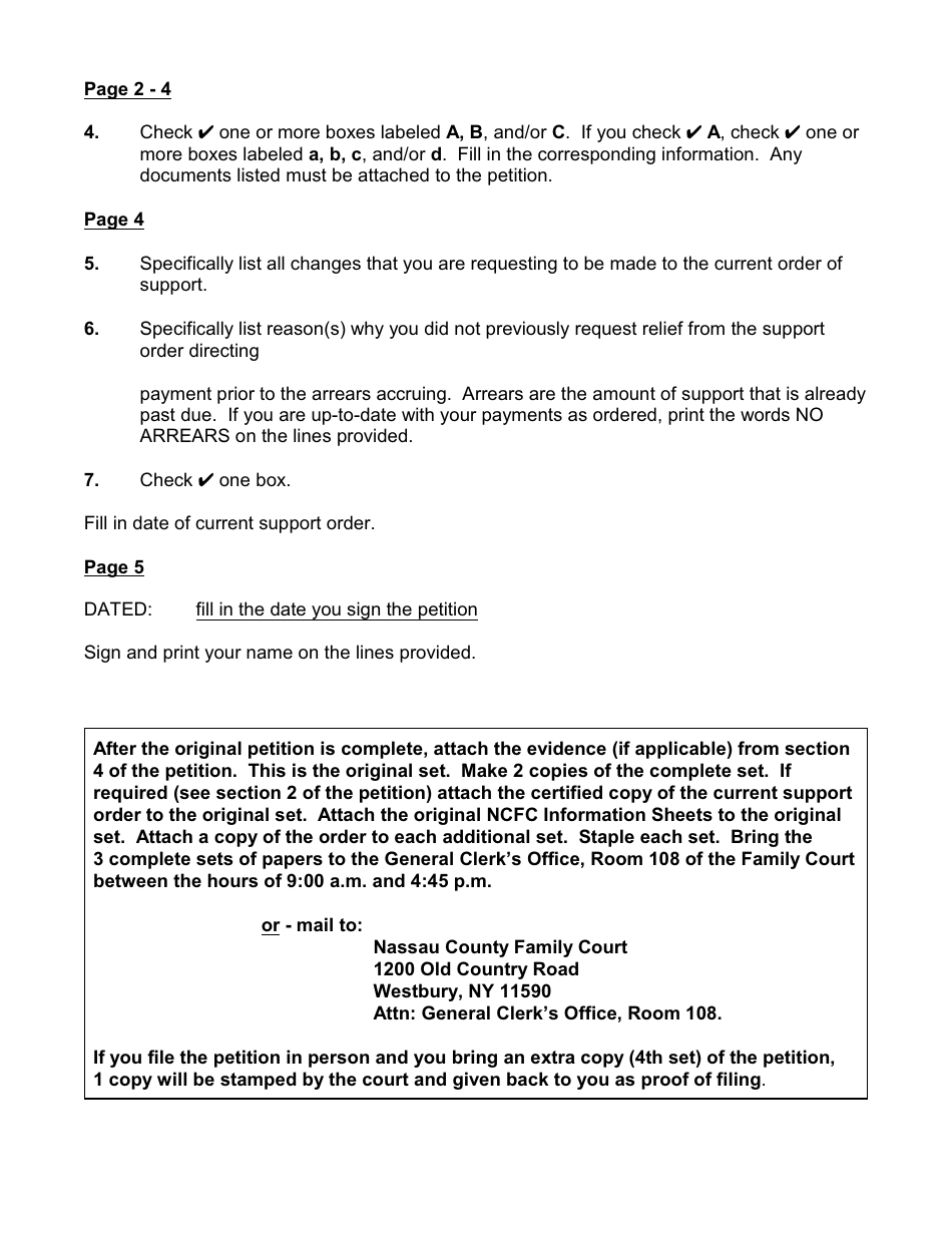 Form 4-11 Support Modification Against Dss Only Packet Forms and Instructions - Nassau County, New York, Page 4