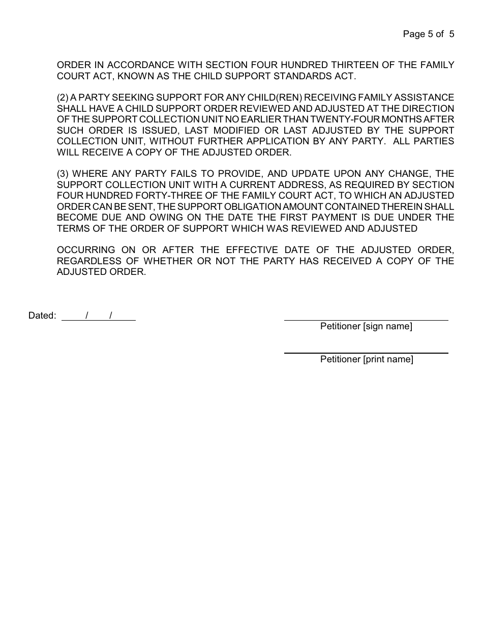 Form 4-11 Support Modification Against Dss Only Packet Forms and Instructions - Nassau County, New York, Page 9