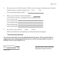 Financial Affidavit in Support of Request for a Court Appointed Attorney - New York, Page 2