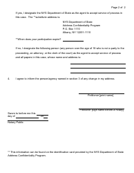 Form 21 Address Confidentiality Affidavit - Nassau county, New York, Page 2