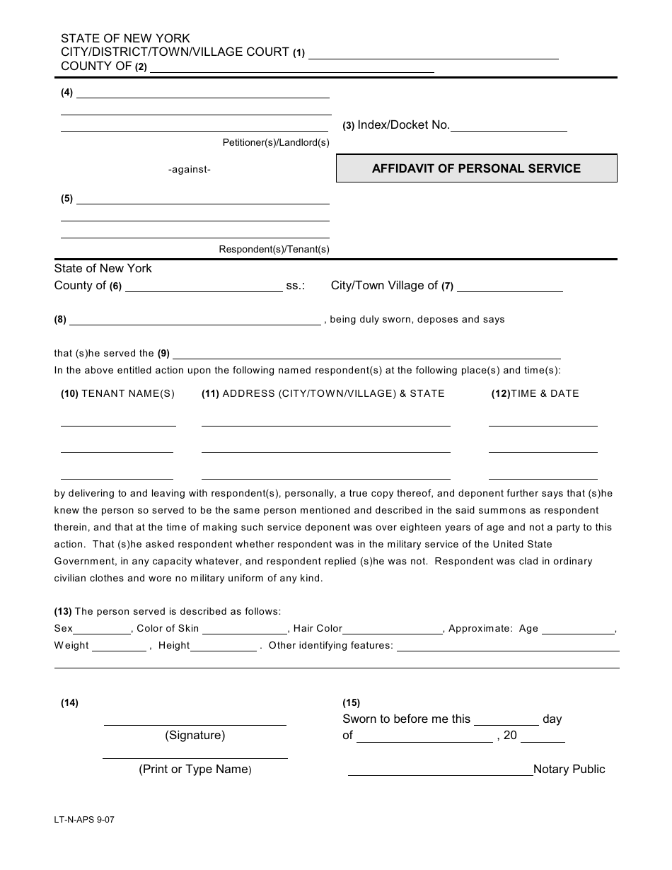 Landlords Guide to Nonpayment Summary Proceedings - Forms Packet - New York, Page 12