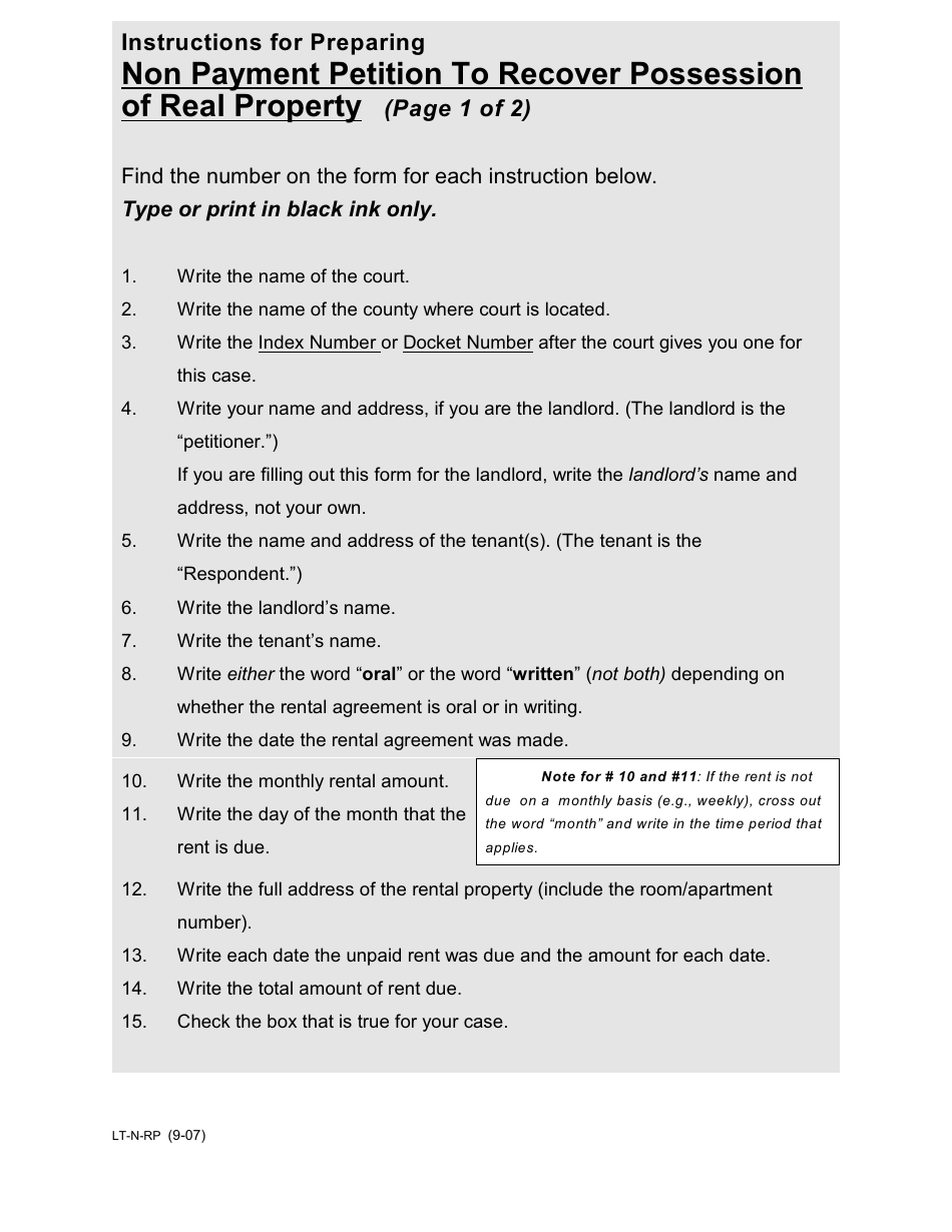 Landlords Guide to Nonpayment Summary Proceedings - Forms Packet - New York, Page 7