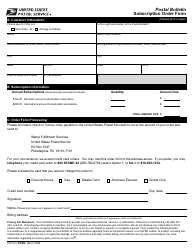 Document preview: PS Form 5700 Postal Bulletin - Subscription Order Form