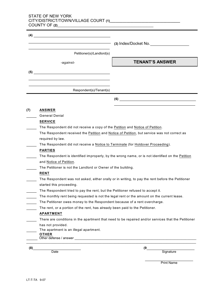 Tenants Summary Proceedings Manual - Forms Packet - New York, Page 4