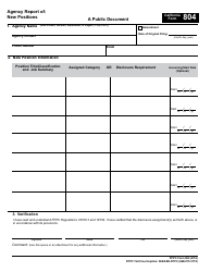 Document preview: FPPC Form 804 Agency Report of New Positions - California