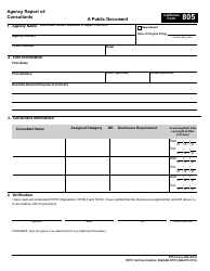 FPPC Form 805 Agency Report of Consultants - California