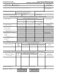 DEA Form 488 &quot;Application for Import Quota for Ephedrine, Pseudoephedrine, and Phenylpropanolamine&quot;