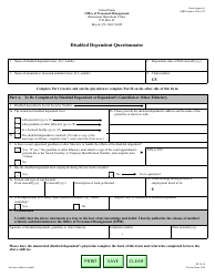 Document preview: OPM Form RI30-10 Disabled Dependent Questionnaire