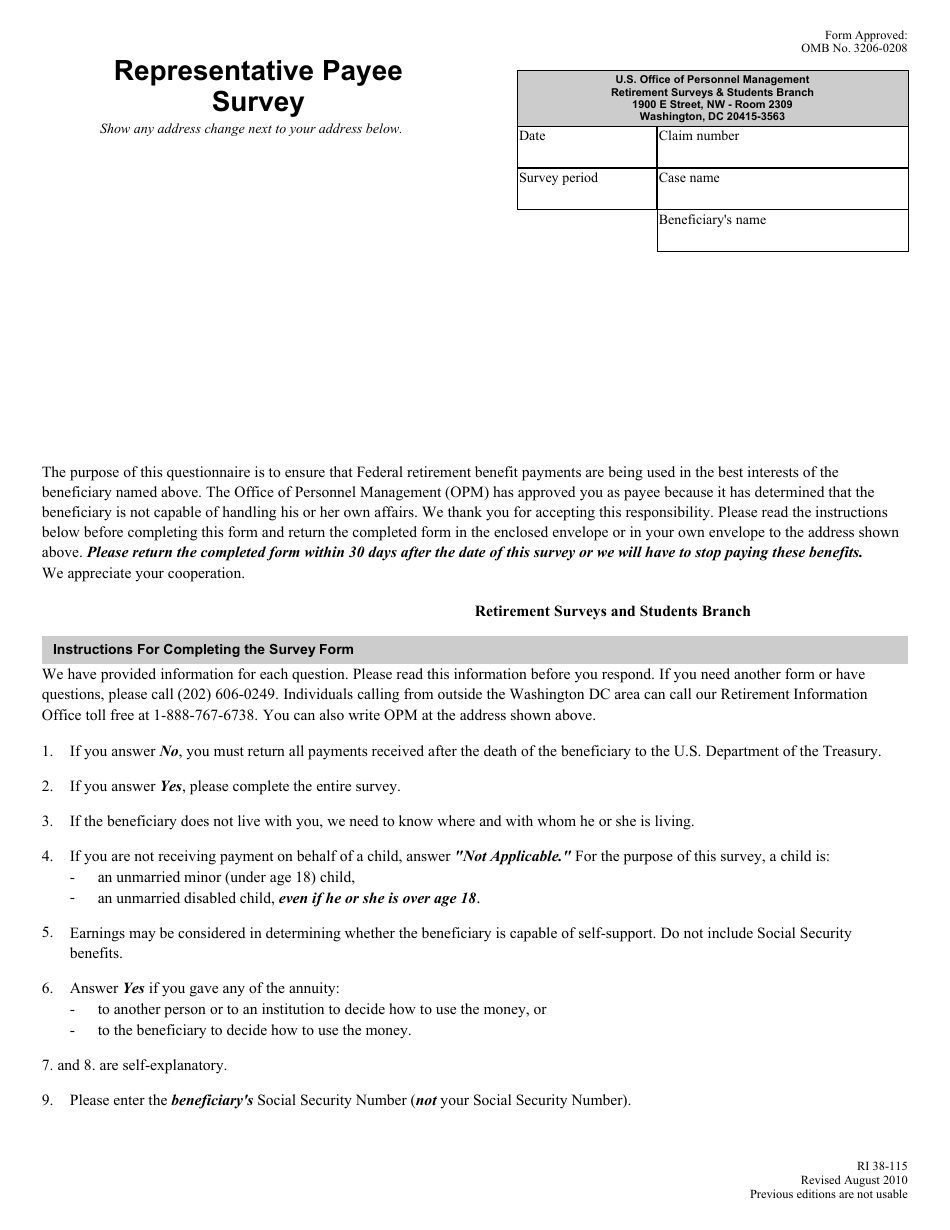 Opm form ri38 115 fill out sign online and download fillable pdf