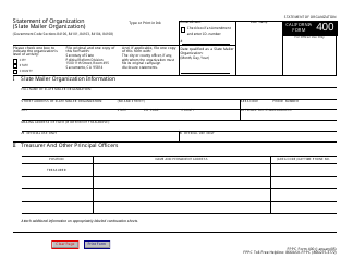 FPPC Form 400 Statement of Organization (Slate Mailer Organization) - California, Page 2