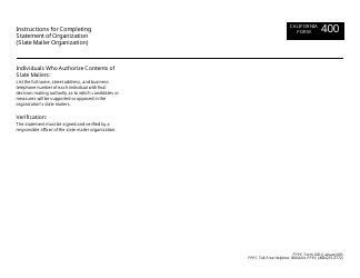 FPPC Form 400 Statement of Organization (Slate Mailer Organization) - California, Page 5