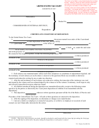 Document preview: T.C. Form 16 Certificate on Return of Deposition