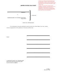 Document preview: T.C. Form 7 Entry of Appearance
