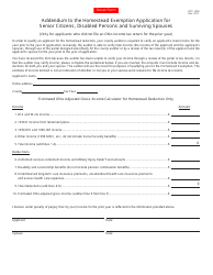 Document preview: Form DTE105H Addendum to the Homestead Exemption Application for Senior Citizens, Disabled Persons and Surviving Spouses - Ohio