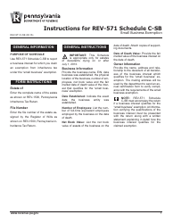 Document preview: Instructions for Form REV-571 Schedule C-SB Small Business Exemption - Pennsylvania