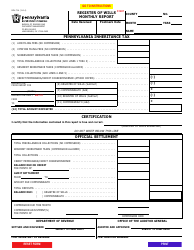 Form REV-714 Register of Wills Monthly Report - Pennsylvania
