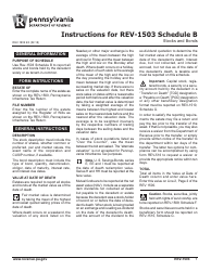Document preview: Instructions for Form REV-1503 Schedule B Stocks and Bonds - Pennsylvania