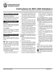 Document preview: Instructions for Form REV-1504 Schedule C Closely-Held Corporation, Partnership or Sole-Proprietorship - Pennsylvania