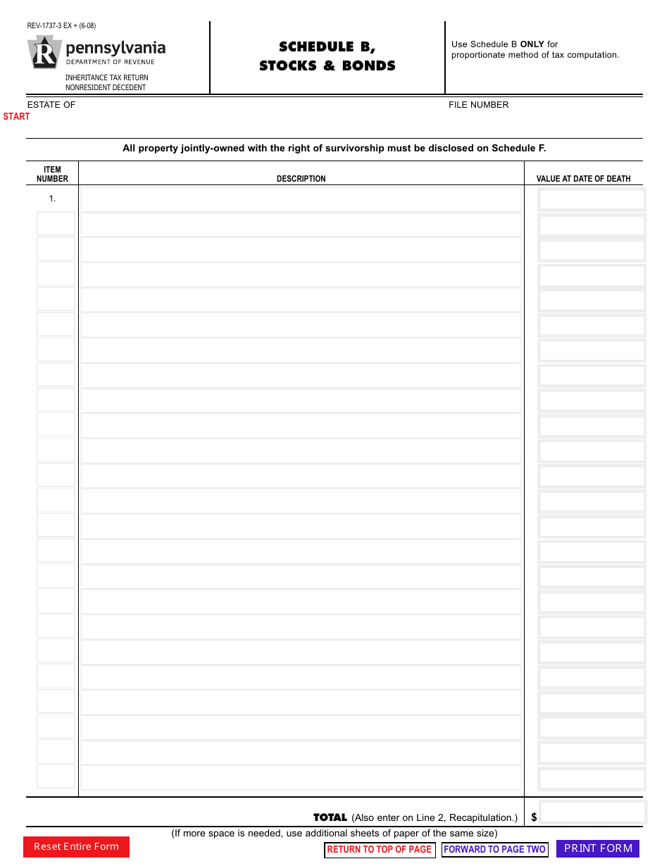 Form REV-1737-3 Schedule B - Fill Out, Sign Online and Download ...