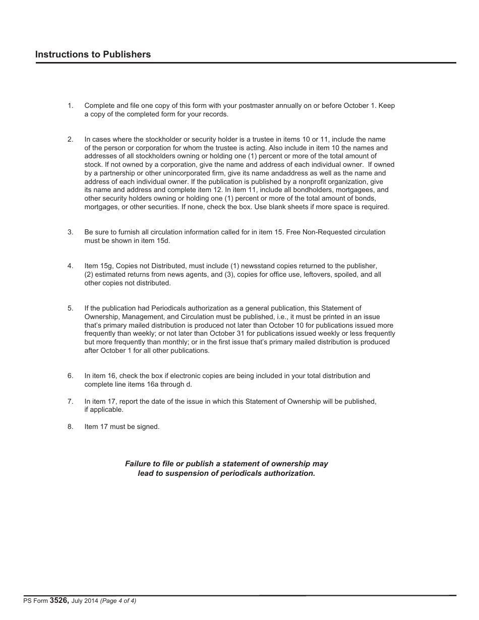 Ps Form 3526 Fill Out Sign Online And Download Printable Pdf Templateroller 1117