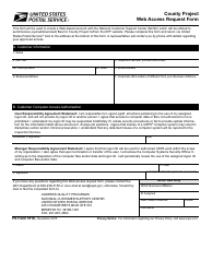 Document preview: PS Form 5118 County Project Web Access Request Form