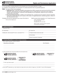 PS Form 8676 Rights and Permissions Application