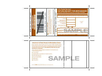 Sample PS Form 3804 Return Receipt for Merchandise, Page 2