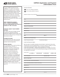 PS Form 5639 Uspsca Application and Payment Authorization Form
