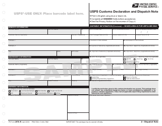 PS Form 2976-R USPS Customs Declaration and Dispatch Note, Page 4