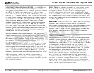 PS Form 2976-R USPS Customs Declaration and Dispatch Note, Page 7